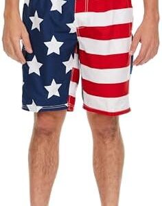 Surf Men's Swim Trunks (Regular & Extended Sizes), USA American Flag