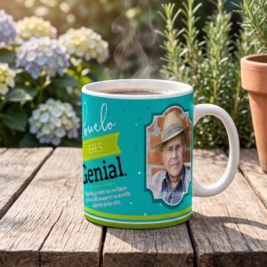 Personalized Grandpa Photo Mug – Custom "Abuelo Eres Genial" Coffee Cup