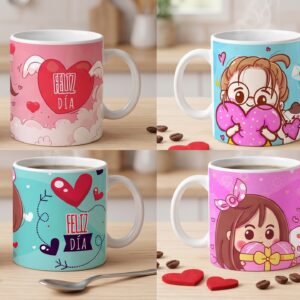 Cute "Feliz Día" Character Mug – Romantic Gift for Couples
