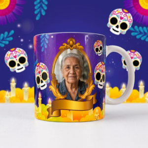 Taza personalizada con foto del Día de los Muertos – 4 diseños