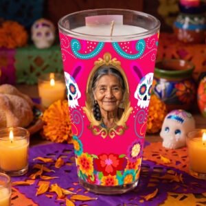 Vela conmemorativa personalizada del Día de Muertos – 4 diseños