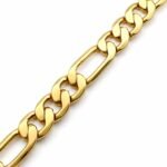Close-up of the Figaro 3:1 link weave in gold tone