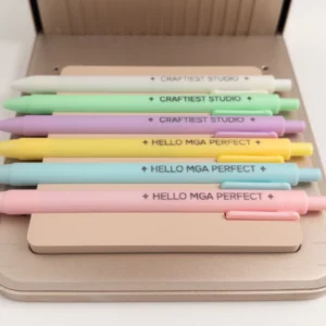 Laser-Engraved Pastel Pen Set – Retractable Ballpoints with Custom Text