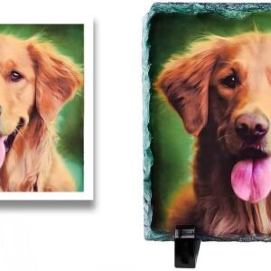 Personalized Stone Photo Frame – Square Sublimated Keepsake, 14.5 x 14 cm