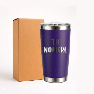 Personalized Coffee Tumbler – 20 oz Laser-Engraved Stainless Steel, Purple